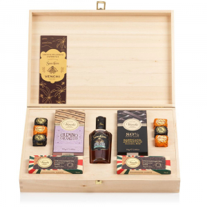 Venchi Scatola Regalo Legno Chocolate & Rhum Experience 370 g + 20 cl.