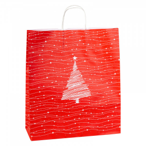 Shopper in Carta ROSSO ALBERO 26X35X11 CM