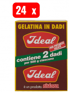 Gelatina Ideal 24 confezioni da due dadi da 25 g. ciascuno (1500g.)