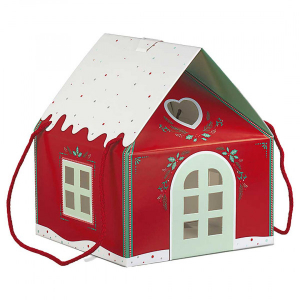 Scatola Portapanettone CASETTA DI NATALE PICCOLA