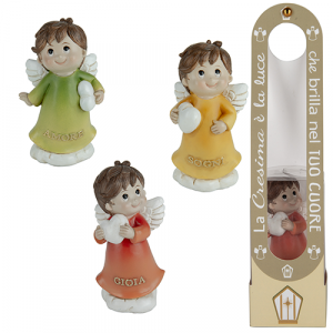 HAPPY ANGELO Cresima 10 cm. con box 3 soggetti set 12 pezzi