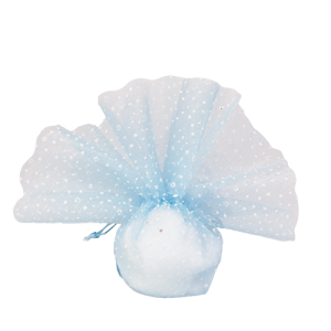 Tulle SPUMA BAG 2 Veli Con Tirante Azzurri  25 cm Confezione 25 Pz.